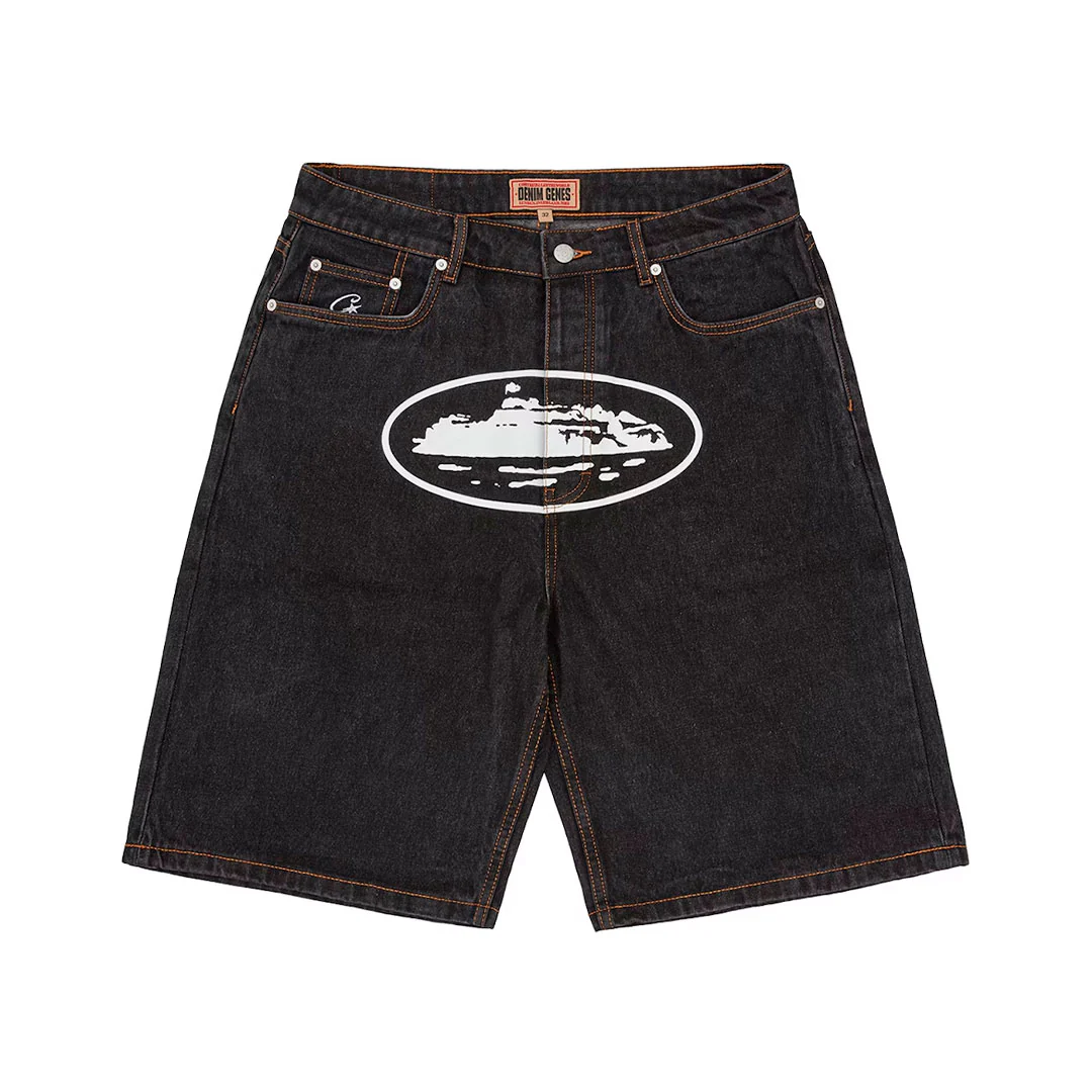 Short Corteiz Alcatraz Denim en negro